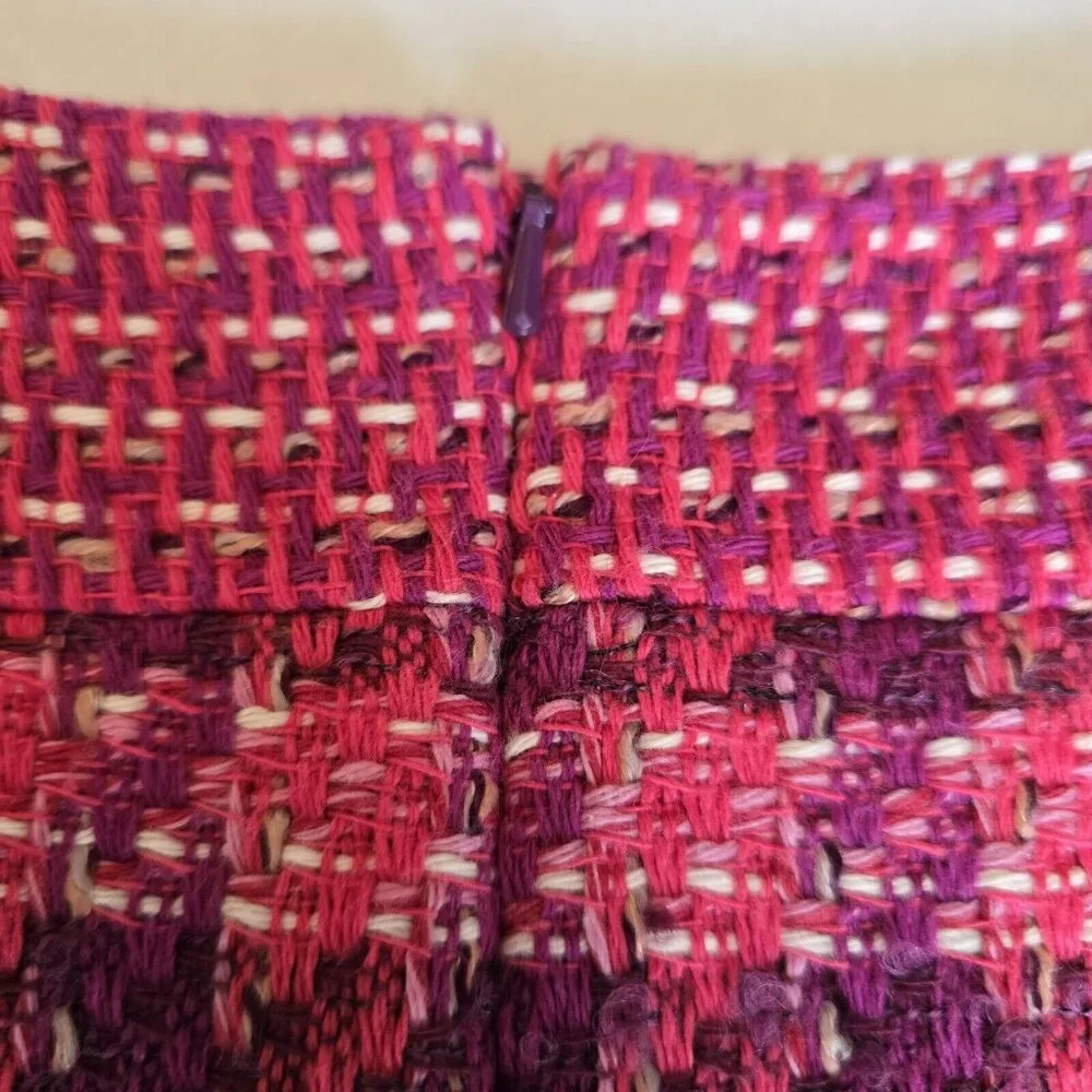 Tory Burch Merlot Multi Tweed Darren Straight Pencil Skirt Size 2 NWT 18121309 - Picture 6 of 11